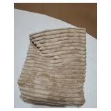 Pack of 2 Corduroy Soft Solid Decorative Square Throw Pillow Covers Cushion Cases Pillowcases for Sofa Bedroom Car 18 x 18 Inch 45 x 45 Cm Light Brown - Retail: $15