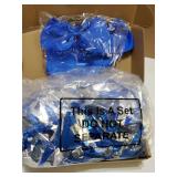 4 Pcs Cheerleading Pom Poms with Baton Handle and Cheerleader Hair Bows, 14 Inch Metallic Cheer Supplies for School Team Spirit Sports Dance Cheering(Blue) - Retail: $14