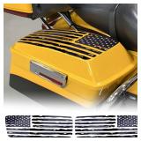 American Flag Saddle Bag Lid Decals SaddleBag Vinyl Cover Exterior Accessories Black Compatible with 1993-2013 Harley Davidson Touring 2pcs  - Retail: $29