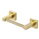 Gold Toilet Paper Holder, Brushed Brass Toilet Roll Holder, Double Post Pivoting Modern Tissue Hanger Wall Mount for Bathroom Toilet Kitchen Stainless Steel - Retail: $20