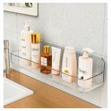 Shower shelves, Adhesive Clear Acrylic Bathroom Shower caddy Organizer, Transparent No Drilling Wall Mount Bathroom Storage - Retail: $16