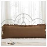Brown Body Pillow Cover 20x54inches Long Pillowcase Ruffled Pillowcases Shabby Chic Ruffled Fringe Decor Body Ruffled Pillow Sham Cute Pillowcase (1 Body, Brown) - Retail: $22