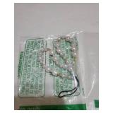 Beaded Phone Charm Y2K Kawaii Handmade Acrylic Phone Lanyard Wrist Strap for Camera Bag Airpods Keychain Charm Gold and White Pearls - Retail: $8