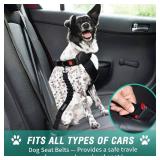 Dog Seat Belt, Retractable Dog Car Harness Seat Belt for Car Adjustable Nylon Pet Safety Seat Belts Heavy Duty & Elastic Bungee Buffer pink - Retail: $7