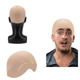 Thick Bald Skin Head Hairless Fake Skull Wig Cap Fancy Dress Costume Cosplay Hat For Men Ladies Halloween Party - Retail: $6