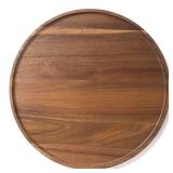 Round Wood Tray, Acacia Wooden Decorative Serving Tray for Coffee Table and Home Decor, Wooden Appetizer Charcuterie Board for Kitchen Countertop (11.8 inch) - Retail: $19
