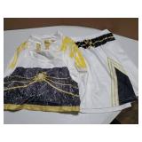 Competition Gymnastic costumes crop top, jacket and mini dress.  Girl size M 8-11 - Retail: $45
