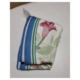 Designer Linen Small Green Round Tablecloth, Violets Pattern Vintage French Tablecloths, Floral Decor Table Cover for Kitchen Dining Christmas, Thanksgiving, Tea Party, Diameter 55-Tara a - Retail: $4