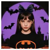 Halloween Bat Headband, Black Bat Wing Hair Bow Hairband, Festival Masquerade Party Decoration Role Play Headwear for Women - Retail: $8