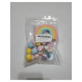 Boho Cake Topper, Qoadwem 26pcs Rainbow Cake Topper For Hippie Themed Daisy Flowers Blue Dog Cake Toppers Pastel Ball Cake Decorations for Groovy Hippie Wedding Party Supplies - Retail: $9