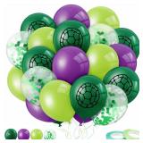 45 Pcs Cartoon Turtles Birthday Balloon Decorations Purple Dark Green Turtle Print Balloon Decor for Birthday Party Supplies - Retail: $10