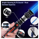 Light Up Saber for Kids, Blue Light Swords with FX Sound for Galaxy War Fighter Warriors Halloween Dress Up Parties (with Belt Clip) - Retail: $16
