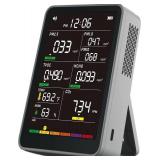 Professional Indoor Air Quality Monitor with AQI Beep Alarms, Portable Real-Time Detector for Home Cars Plants and Pets