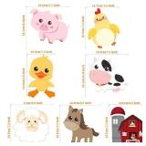 35 Pcs Farm Animals Decor Farm Animal Cutouts for Baby Shower, Bulletin Board, Classroom Decor, Kindergarten, Birthday, Party Essentials with 80 Glue Point Dots - Retail: $7