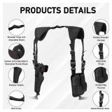 Shoulder Holster, Adjustable Vertical Gun Holster with Double Magazine Pouch, Universal Concealed Carry Holster for Most Kinds of Pistols - Retail: $18
