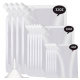 Plastic Flasks - Reusable, Leak-Proof for Travel, Outdoor Sport, Running enthusiasts, Concerts, Events(8OZ-16OZ-32OZ,16PCS) - Retail: $9