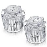 1 Pair Shower Knob Replacement, Compatible with Phoenix Mobile Home Sink Tub Shower, Acrylic Bathtub Knobs Parts, Clear Faucet Handles with 17pt Spline Point Broach Center Hole - Retail: $9