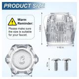1 Pair Shower Knob Replacement, Compatible with Phoenix Mobile Home Sink Tub Shower, Acrylic Bathtub Knobs Parts, Clear Faucet Handles with 17pt Spline Point Broach Center Hole - Retail: $9