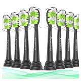 Replacement Toothbrush Heads for Philips Sonicare W C2 Electric Toothbrush Heads Compatible with Sonicare 4100 5100 5300 6100 C1 G2 Snap-on Electric Tooth Brush Handle, 8 Count, Black - Retail: $15