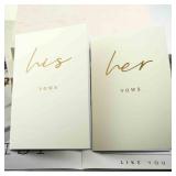Ivory Wedding Vow Books His and Hers - 4 x 6 inches Wedding Officiant Books for Newly Couples - Retail: $9