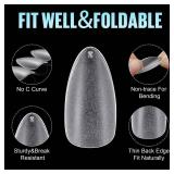 TOMICCA Medium Almond Nail Tips 240pcs, Acrylic Nail Tips Almond Shape, Gel Nail Kit Fake Nails Clear Nails for Nail Extension Art Home DIY Nail Salon 12 Sizes