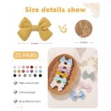 40pcs 2 Hair Clips for Girls - Mini Fully Lined Bows, Tiny Barrettes for Infants, Toddlers, Kids, Teens - Retail: $15"