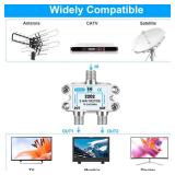 2 Way Coaxial Cable Splitter, Support 10-2602MHz, RG6 Compatible, Nickel-Plated for Cable Splitter, Work with CATV, Satellite TV, Antenna System and MoCA Configurations - Retail: $8