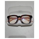 Madison Avenue Oversized Blue Light Blocking Glasses for Women Fashion Blue Light Blockers Anti Eyestrain & UV Protection Computer Eyeglasses (Brown Demi Pink) - Retail: $17