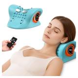 Neck Massager 2026 Portable Neck Traction Device, Cervical with Heating & Vibration Relieve Muscle Tension,4-in-1neck Customizable Massage Modes with Wireless Remote Control - Retail: $54