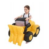 Inflatable Construction Digger Costume Toddler, Blow Up Ride On Tractor Cosplay Kids Child Girls Boys, Riding Truck Halloween Costume Children 4T - Retail: $34