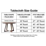 Round Vinyl Fitted Tablecloth with Flannel Backing Elastic Edge Table Cover Waterproof Stain-Resistant Wipeable Tablecloths Fits 45-56 Round Tables - Retail: $19"