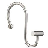Nickel Shower Curtain Hooks, Rust Proof Shower Curtain Rings for Bathroom, Silver Metal Decorative Shower Curtain Hooks Hangers for Shower Curtain Rod, Set of 12 T-Bar Design - Retail: $9