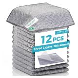 11Pcs New Upgrade 2-Layer Non Scratch Wire Dishcloth, Wire Dishwashing Rag, Reusable Quick-Dry Odor-Free Scrub Cloths for Dishes, Kitchen Cleaning Dish Rags for Cookware, Sinks, Dishes, Stove - Retail