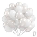 60pcs White Balloons with Clear Pearl White Balloons for Bridal Shower Wedding Bride Bachelorette Engagement Birthday Party Decorations - Retail: $6