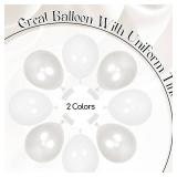 60pcs White Balloons with Clear Pearl White Balloons for Bridal Shower Wedding Bride Bachelorette Engagement Birthday Party Decorations - Retail: $6
