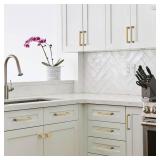 10 Pack Gold Cabinet Pulls Brushed Brass Cabinet Pulls - Gold Drawer Handles Modern Dresser Drawer Hardware Zinc Alloy Pulls for Kitchen 6-5/16 Inch(160MM) Hole Centers - Retail: $47