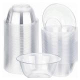 150 Pcs Clear Dessert Bowls Bulk 9 oz Disposable Hard Plastic Round Party Serving Bowls for Salad Soup Ice Cream Snack Appetizer Catering Birthday Wedding Picnic Home Event Supplies - Retail: $22