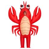 Inflatable Lobster Costume Adult, Inflatable Costume For Adult, Blow Up Crawfish Costumes Women/Men for Funny Party, Lobster Dress, Onesie For Mardi Gras/Halloween - Retail: $33