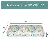 3 Inch 38 Lx26 W Mattress, No Gaps Edge Reinforcement High Density Foam, Odorless and Steady, Elephant - Retail: $40"
