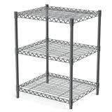 3 Tier Grey Storage Racks and Shelving - Heavy Steel Material Pantry Shelves - Adjustable Storage Shelf Metal Storage Rack Wire, Suitable for Warehouses, Closets, Kitchen. BENT/DENTED IN SEVERAL PLACE