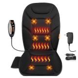 Massage Seat Cushion with Full Back Thighs Heat Back Massager for Chair with 3 Heating Pads 6 Vibrating Motors, Massage Chair Pad for Home Office, Heated Seat Cover Warmer for Pain Relief - Retail: $5