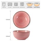 Ceramic 24 Oz Cereal Bowls Set, Deep Soup Bowls, 5.9 Inch Porcelain Kitchen Bowls for Pasta Salad Dessert Oatmeal Ramen, Microwave Dishwasher Safe, Set of 6, Gradient Color - Retail: $37