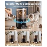 Automatic Cat Feeder for 3 Cats, 6L/25 Cups Smart WiFi Pet Feeder, Strong Anti-Jam System, Dual-Effect Desiccant Cat Food Dispenser, with 10S Voice Recorder for Cats and Small Dog(Black) - Retail: $65