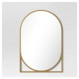 20\" x 30\" Decorative Wall Mirror Gold - Thresholdâ¢: Modern Powder-Coated Metal, Novelty Shape, Wall Mount - Retail: $90