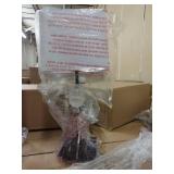 22.5\"x7\" Square Base Stick Lamp with USB Black - Thresholdâ¢: Modern Desk Lighting, ETL Listed, Linen Shade - Retail: $50