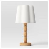 Turned Wood Table Lamp with Scalloped Shade - Room Essentialsâ¢ - Retail: $25