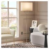 Modern Ring Floor Lamp Brushed Nickel Finish - Thresholdâ¢: ETL Listed, Cotton/Polyester Shade, Metal Body - Retail: $115