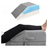 Adjustable Leg Elevation Pillows for Swelling, Cooling Gel Memory Foam Wedge Pillows for After Surgery, Sciatica Back Knee Hip Ankles Pain Relief, Leg Pillows for Sleeping Blood Circulation