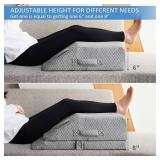 Adjustable Leg Elevation Pillows for Swelling, Cooling Gel Memory Foam Wedge Pillows for After Surgery, Sciatica Back Knee Hip Ankles Pain Relief, Leg Pillows for Sleeping Blood Circulation