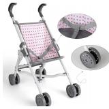 deAO Baby Doll Stroller Crib Bed Nursery Role Play Set Baby Doll with Accessories and Play Mat,Travel Cot,Bouncer,Foldable Stroller and Travel Bag Gifts for Toddlers Girls Boys